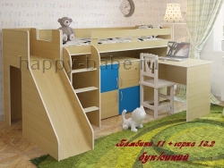 Детская кровать Бамбини 11 с горкой в новом окне