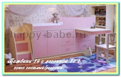 Кровать чердак Бамбини 14 с лесенкой-комодом в новом окне