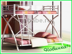 Металлическая двухъярусная кровать 