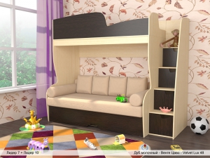 Кровать чердак с диваном Лидер-7 + Лидер-10