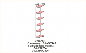 Стеллаж-окончание Силуэт арт. СФ-267102+СФ-266204