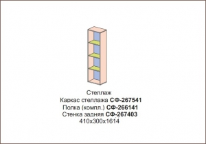 Стеллаж Силуэт арт.СФ-267541+СФ-266141+СФ-267403