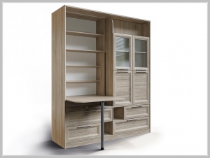 Шкаф Медиасекция Шервуд Ш-15 с откидным столом СШ-01