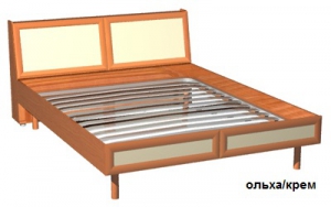 Кровать  двуспальная  Олимп арт.КО-04 ольха/крем