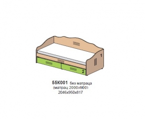 Кровать-тахта арт.55K001	Коллекция Кнопочка