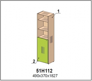 Шкаф  арт.51Н112 /коллекция Солнечный Город/