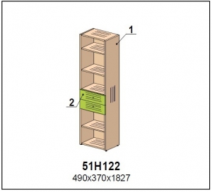Шкаф  арт.51Н122 /коллекция Солнечный Город/