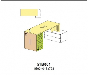 Стол для установки на тумбу  арт.51B001/ Солнечный Город/