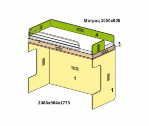Кровать двухъярусная  арт.51К029 /коллекция Солнечный Город/