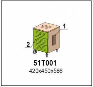 Тумба к столу  арт.51Т001 / коллекция Солнечный Город /